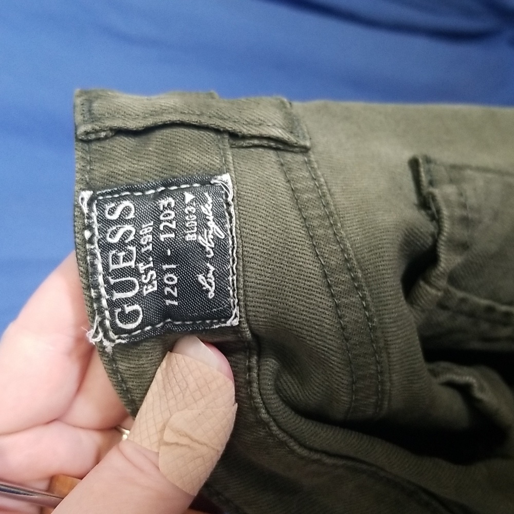 Guess Denim Olive / Army Green Jeans with Lots of Pockets - Picture 9 of 14
